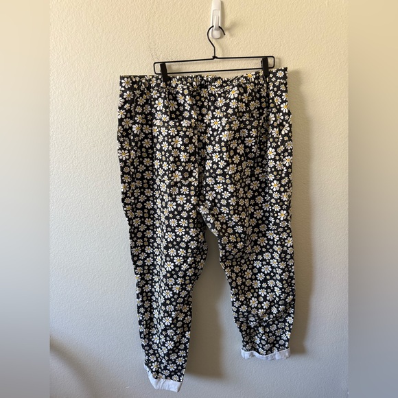 BIG BUD PRESS Womens 3XL Pencil Pants Lazy Daisy Print High Waisted Straight Leg - Picture 7 of 8
